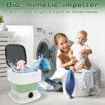 Portable Washing Machine, Mini Washer and Dryer, 16L Folding Lavadora Portatil, 60W Collapsible Small Compact Clothes Laundry with Spin for Underwear, Baby Clothes, Socks（Green) - Image 8