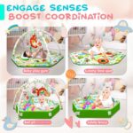 Baby Play Mat,Tummy Time Mat with 6 Detachable Toys-Activity Gym for Visual, Auditory & Motor Development-Washable Baby Activity Mat for 0-12 Month Infants(Animal Theme) - Image 4