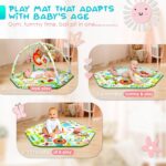 Baby Play Mat,Tummy Time Mat with 6 Detachable Toys-Activity Gym for Visual, Auditory & Motor Development-Washable Baby Activity Mat for 0-12 Month Infants(Animal Theme) - Image 5