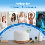 ASAKUKI Essential Oil Diffuser 500ml, Ultrasonic Aromatherapy Humidifier with Remote Control, 7 LED Colors, Timer & Auto-Off, Large Room Diffuser - Image 7