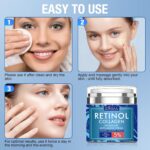 Retinol Cream for Face - Facial Moisturizer with Collagen and Hyaluronic Acid, Anti-Wrinkle Reduce Fine Lines Vitamin C+E Natural-Ingredient Day Night Anti-Aging For Women Men - Image 6