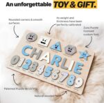 Puzzles for Toddlers Boy and Girl, Personalized Name Puzzle, 12 Month Toy, Gifts for 0 1 2 3 Years Old, Baby Gifts, Baby Shower, Christmas, NewBaby Gift, 0 3 6 9 12 18 24 36 Months - Image 4