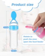 3 Pack Baby Food Feeder, 3 Oz Silicone Baby Feeder, 3 Colors Food Dispensing Spoon, Squeeze Spoon for Boys Girl Kids Toddlers - Image 4