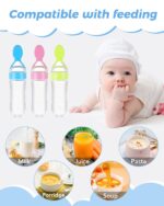 3 Pack Baby Food Feeder, 3 Oz Silicone Baby Feeder, 3 Colors Food Dispensing Spoon, Squeeze Spoon for Boys Girl Kids Toddlers - Image 5