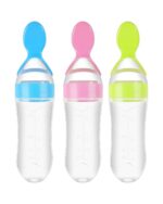 3 Pack Baby Food Feeder, 3 Oz Silicone Baby Feeder, 3 Colors Food Dispensing Spoon, Squeeze Spoon for Boys Girl Kids Toddlers - Image 2