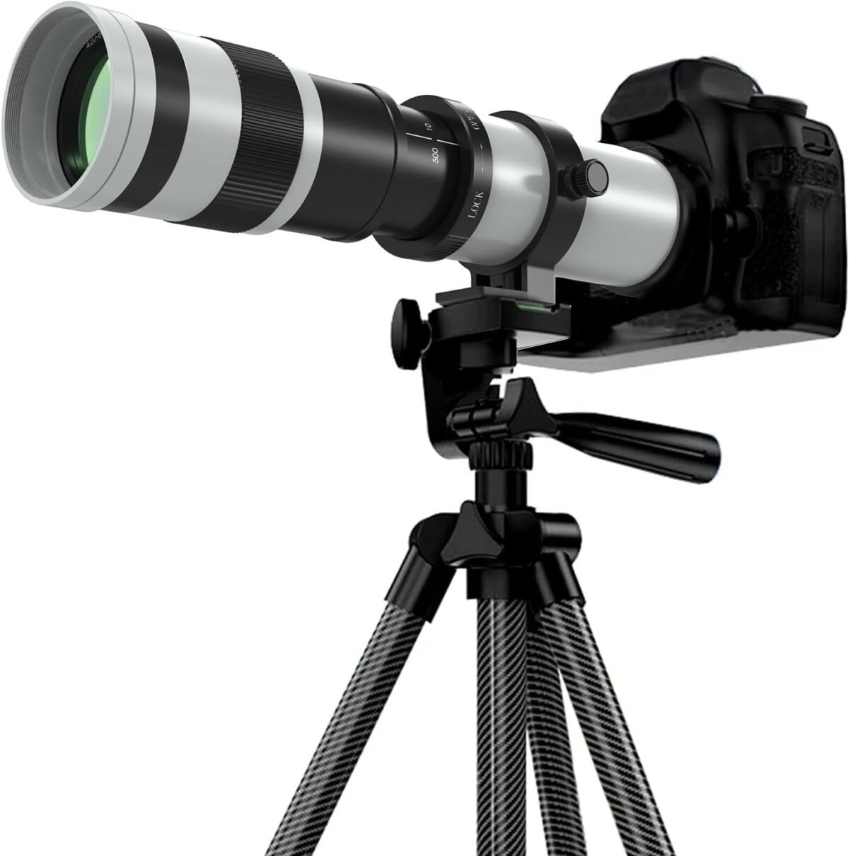 420-800mm Telephoto Lens for Canon - EF Lens for Canon DSLR, Manual Focus MF Zoom Lens for Canon EOS Rebel SL3 SL2 SL1 T8i T7i T7 T6 4000D 1500D 90D 80D 77D 70D 60D 7D 6D 5D 1D DSLR Cameras - Image 2