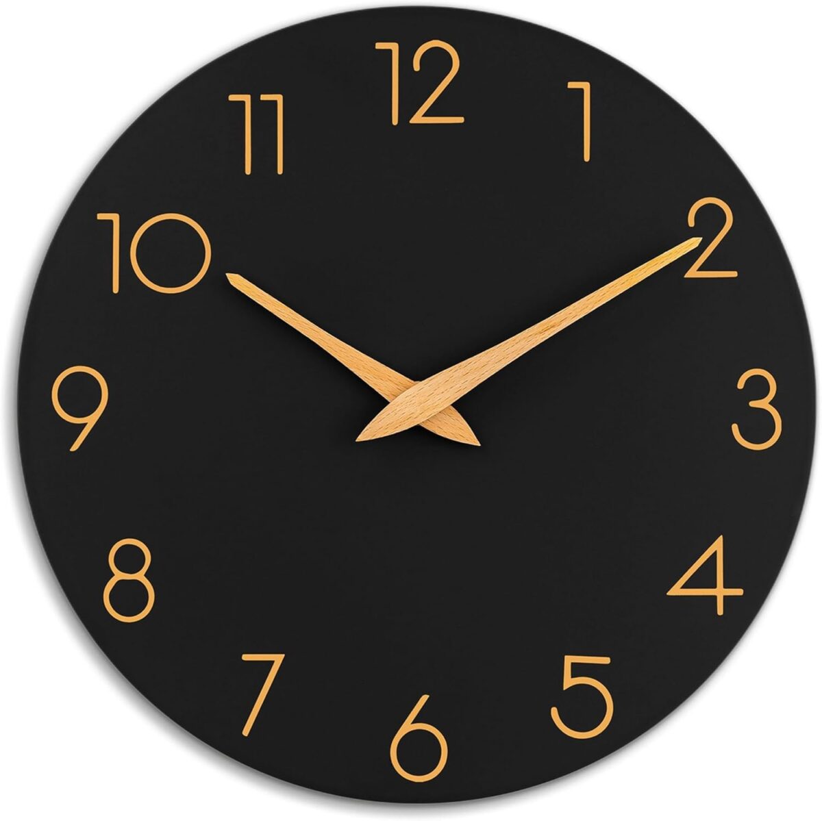 AKCISOT Wall Clock Modern Wall Clocks Battery Operated, Silent Non Ticking Clock Decorative for Kitchen, Bathroom, Bedroom (Black Gold) - Image 2