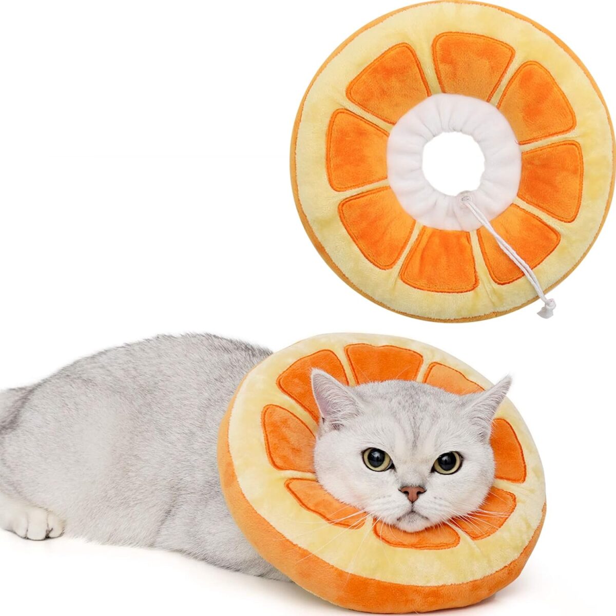 ANWA Adjustable Cat Cone Collar Soft, Cute Cat Donut Collar After Surgery, Kitten Recovery Cones to Stop Licking - Image 2