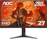 AOC C27G4ZH 27" Curved Frameless Ultra-Fast Gaming Monitor, FHD 1080p, 0.3ms 280Hz, HDMI/DP, Height Adjustable, 3-Year Zero Dead Pixel Guarantee, Black, Xbox PS5 Switch Compatible - Image 2