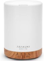 ASAKUKI 300ML Essential Oil Diffuser, Quiet 5-in-1 Premium Humidifier, Home Fragrance Aroma Diffuser with 7 LED Color Changing Light and Auto-Off Switch -Light Brown - Image 2