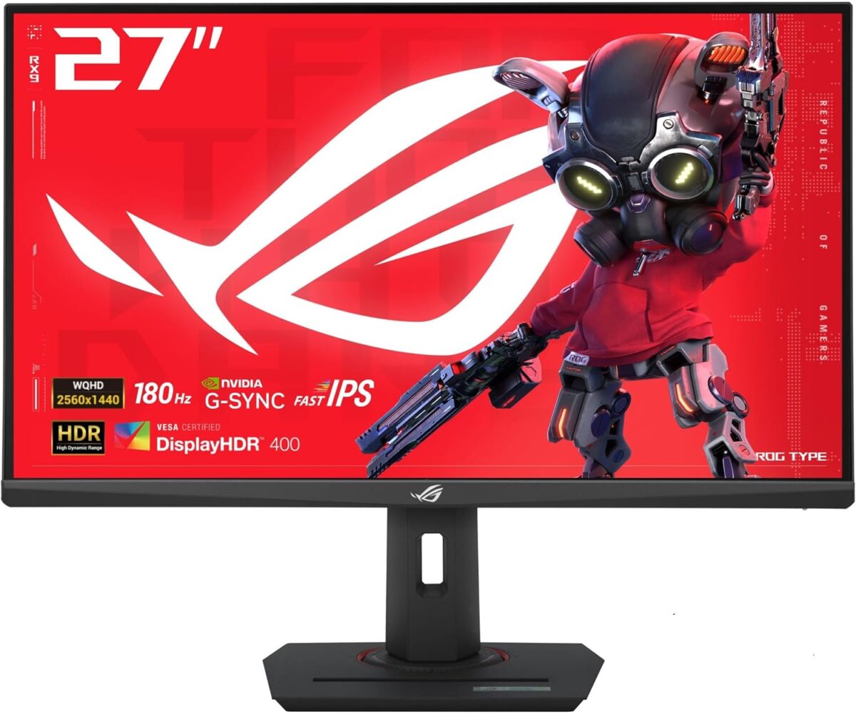 ASUS ROG Strix 27” QHD (2560x1440) HDR400 USB-C Gaming Monitor (XG27ACS), 180Hz,1ms, Fast IPS, 133% sRGB, Extreme Low Motion Blur Sync, G-Sync Compatible, DisplayWidget, Tripod Socket, 3 Year Warranty - Image 2