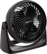 Amazon Basics Air Circulator Fan, Desk Fan for Bedroom, Home and Office, With 90-Degree Tilt Head, 3 Speed Settings, Lightweight (3 LBS), 35 Watts, Black, 11.1"W x 6.3"D x 10.9"H - Image 2