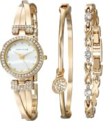 Anne Klein Women's Premium Crystal Accented Bangle Watch and Bracelet Set - Image 2