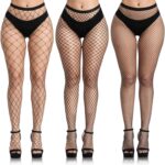 Buauty 3 pcs black fishnet stockings for women, fishnet tights plus size one size fit all - Image 2