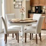 COLAMY Upholstered Dining Chairs Set of 4, Parsons Style Linen Beige Accent Chairs with High Back, for Round Kitchen Table or Small Dining Room – Comfortable & Stylish - Image 2