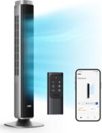 Dreo Tower Fan for Bedroom, 90° Oscillating Standing Fan with 40ft Far Airflow, 25dB Ultra Quiet DC Motor, 28ft/s Velocity, 12 Speeds, 42 inch, Smart Control, 4 Modes, 12H Timer, Pilot Pro S - Image 2