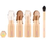 Face Cream Contour Stick Bronzer Stick Highlighter Stick Illuminator Makeup Glow Kit,Long Lasting Highly Piamented Skin Brighten Shadow Contour Bronzer Highlighter Powder Pen Pencil-F1 - Image 2
