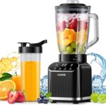 GDOR Professional Blender for Smoothies, 5 Functions, 1200 Peak Watts Smoothie Blender, 52 Oz Glass Jar & 24 Oz To-Go Cup Combo, Blenders for Smoothies, Ice and Frozen Fruit, Self-Cleaning - Image 2