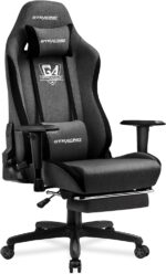 GTRACING Gaming Chair with Footrest, Fabric Breathable Big and Tall Ergonomic Computer Chair 350 lbs with Adjustable Lumbar Support and Recliner, High Back Game Chair for Office Gaming, Darkgray - Image 2