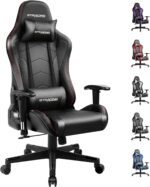 GTRACING Gaming Chair with Speakers Bluetooth Music Video Game Chair Audio Ergonomic Design Heavy Duty Office Computer Desk Chair (Black) - Image 2
