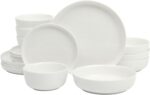 Gibson Home Oslo Porcelain Chip and Scratch Resistant Dinnerware Set, Service for 4 (16pcs), Ceramic Plates and Bowls Dishes Sets, White - Microwave and Dishwasher Safe - Image 2