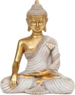 Gold Buddha Statue 10.2'' - Large Indoor Buddha for Home Decor, Zen, Living Room & Meditation - Image 2