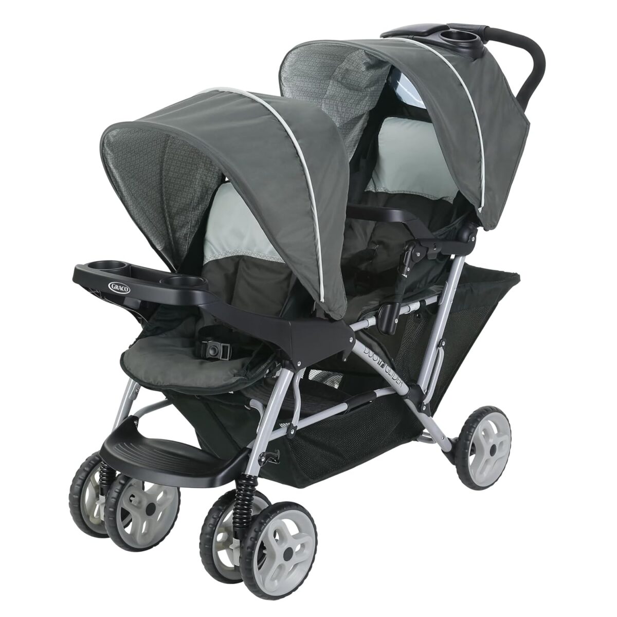 Graco DuoGlider Double Stroller | Lightweight Double Stroller with Tandem Seating, Glacier - Image 2