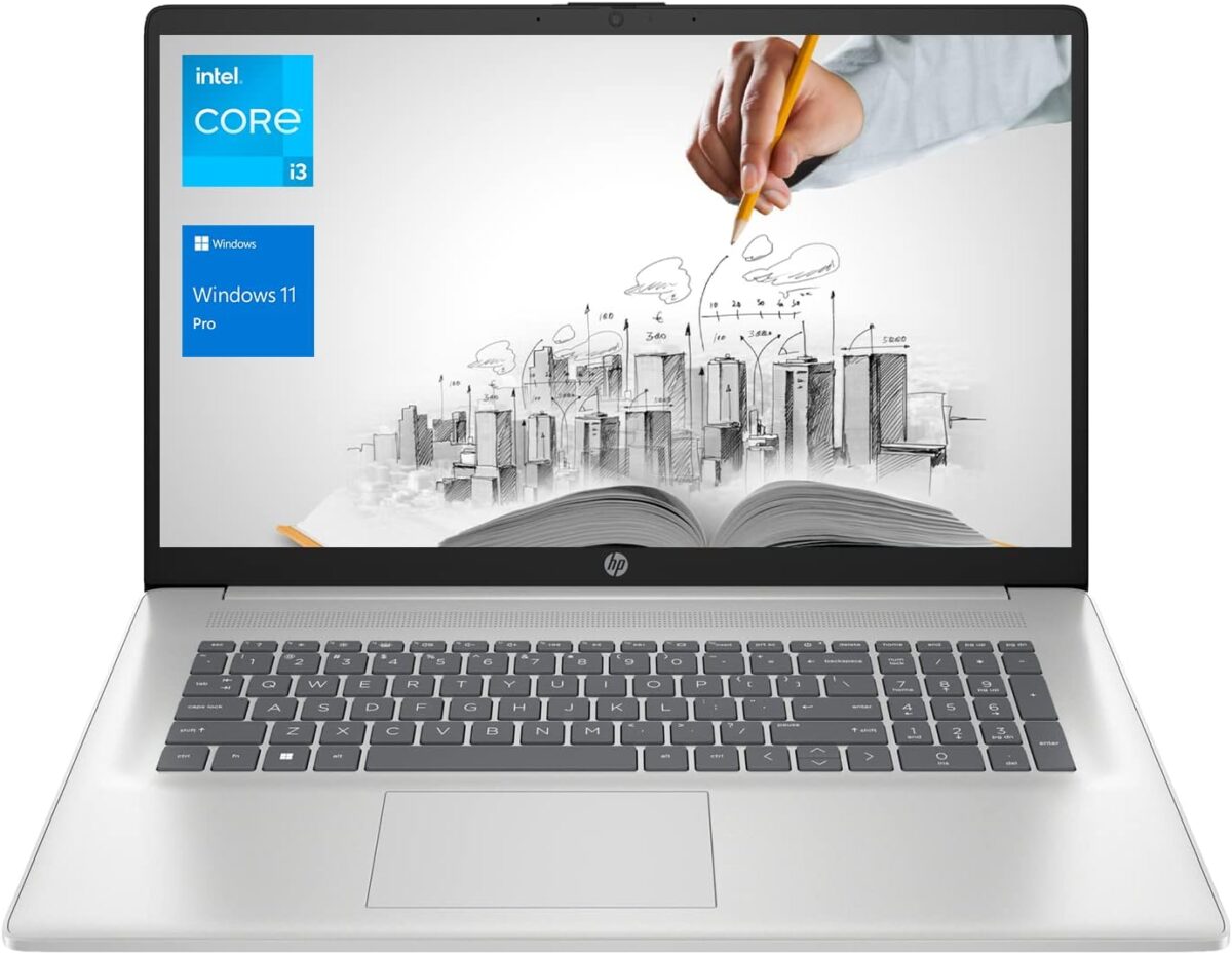 HP 17 Business Laptop, 17.3” HD+ Display, 11th Gen Intel Core i3-1125G4 Processor, 32GB RAM, 1TB SSD, Wi-Fi, HDMI, Webcam, Windows 11 Pro, Silver - Image 2