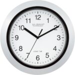 La Crosse Technology WT-3102S Atomic Analog Wall Clock, 10", Silver - Image 2