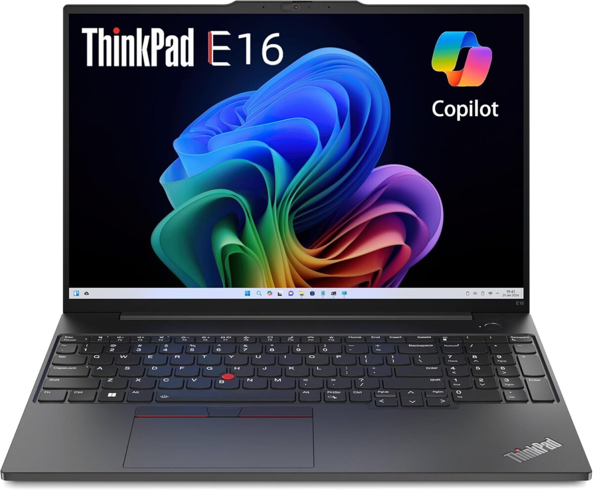 Lenovo ThinkPad E16 Business Laptop (16" FHD+ Display, AMD Ryzen 5 7530U(> Intel i7-1165G7), 16GB RAM, 512GB SSD) Fingerprint, Backlit, 1080p Webcam, WiFi 6, Ethernet, Win 11 Pro w/ Copilot, Black - Image 2