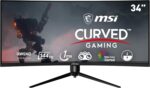 MSI Optix MAG342CQR 1500R Curvature 21:9 Aspect Ratio Narrow Bezel 1ms 3440 x 1440 (UWQHD) 144Hz Refresh Rate Tilt/Swivel/Height/Pivot Adjustment 34" AMD Freesync Gaming Curved Monitor, Black - Image 2