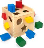 Melissa & Doug Shape Sorting Cube - Classic Wooden Toy With 12 Shapes - Image 2