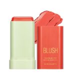 Multi-Use Blush Stick，Soft Creamy Blush,2-in-1 Cheek and Lip Tint,Waterproof Hydrating Solid Natural Moisture Smooth Blendable Matte Finish Face Blush Makeup,03 coral orange - Image 2