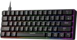 Newmen GM611 Mechanical Keyboard,Rainbow LED Backlit Gaming Wired Keyboards Compact Mini 61 Keys Portable 60 Percent Mechanical Keyboard with Black Keycaps,for Windows Laptop PC Linear Red Switches - Image 2