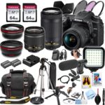 Nikon D7500 DSLR Camera Kit with 18-55mm VR & 70-300mm Lenses + 128GB Memory, LED Light, Microphone, Spare Battery, Filters, Case, Tripod, and More (47pc Video Bundle) (Renewed) - Image 2