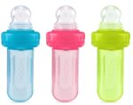 Nuby EZ Squee-Z Silicone Self Feeding Baby Food Dispenser, 1 Count (Pack of 1) - Aqua/Pink/Green, Colors May Vary - Image 2