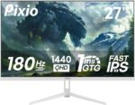 Pixio PX278 Wave White 27 inch 180Hz Refresh Rate QHD 1440p Resolution Fast IPS Panel 1ms GTG Response Time White Gaming Monitor with FreeSync - Image 2