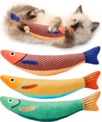 Potaroma Cat Toys Saury Fish, 3 Pack, Catnip Crinkle Sound, Soft and Durable, Interactive Kitten Kicker for Indoor Kitty Exercise 9.4 Inches for All Breeds - Image 2