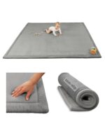 Premium Baby Playmat for Floor 60" x 80" Dark Gray – Cloudsoft Coral Velvet Memory Foam Rug for Crawling – Non-Slip, Water-Resistant, Non-Toxic, Easy-Care Muscle Mat – Thick Play Mat for Baby - Image 2