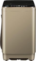 Qhou Full-Automatic Washing Machine, 15.6lbs Capacity Portable Washer, with Drain Pump, LED Display/8 Water Levels Selections/10 Programs Compact Laundry Washer for RV, Camping, Apartment, Dorm（Gold) - Image 2