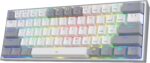 Redragon K617 Fizz 60% Wired RGB Gaming Keyboard, 61 Keys Hot-Swap Compact Mechanical Keyboard w/White and Grey Color Keycaps, Linear Red Switch, Pro Driver/Software Supported - Image 2