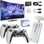 Retro Gaming Console, Wireless Retro Game Console Stick Built-in 20000+ Classic Games and 23 Emulators, Plug & Play 4K HDMI Output, Video Gaming Stick with Dual 2.4G Wireless Controllers (64GB) - Image 2