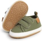 SOFMUO Baby Boys Girls High Top Ankle PU Leather Sneakers Soft Rubber Sole Infant Moccasins Newborn Oxford Loafers Anti-Slip Toddler Wedding Uniform Dress Shoes - Image 2