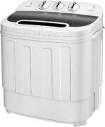 SUPER DEAL Compact Mini Twin Tub Washing Machine 13lbs Capacity Portable Washer Wash and Spin Cycle Combo, Built-in Gravity Drain for Camping, Apartments, Dorms, College, RV’s and Small Spaces - Image 2
