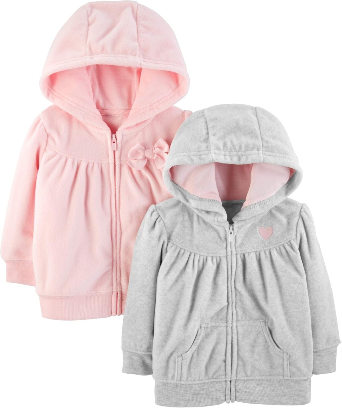 Simple Joys by Carter's Girls' 2-Pack Fleece Full Zip Hoodies - Image 2