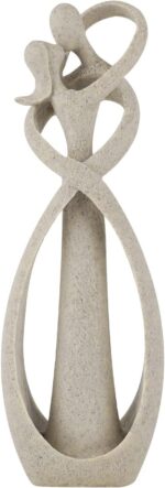 Trycooling Kissing Lovers Statue Abstract Sculpture Resin Statues for Home Decor Modern Home Office Desktop Shelf Bookshelf Decor (Sandstone) - Image 2