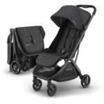 UPPAbaby Minu V3 Travel Stroller | Lightweight + Compact Design | One-Hand Fold + Unfold | from Birth + Overhead Compatible | Jake (Charcoal/Carbon Frame/Black Leather) - Image 2