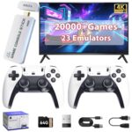 Wireless Retro Game Console Built-in 20000+ Games and 23 Emulators, 2025 New Plug & Play Retro Gaming Console with 4K Output & Dual 2.4G Controllers, Games Nostalgic Stick (64GB) - Image 2