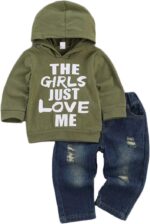 fhutpw Toddler Baby Boy Outfits Hoodie Sweatshirts & Jeans Clothes Set Fall Winter 6 9 12 18 24 Months - Image 2