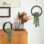 Der Rose 2 Pack Fake Plants Hanging Artificial Succulents Plants in Black Pots for Living Room Bathroom Accessories Boho Farmhouse Wall Decor - Image 6